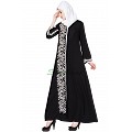 Embroidered abaya - Black & White